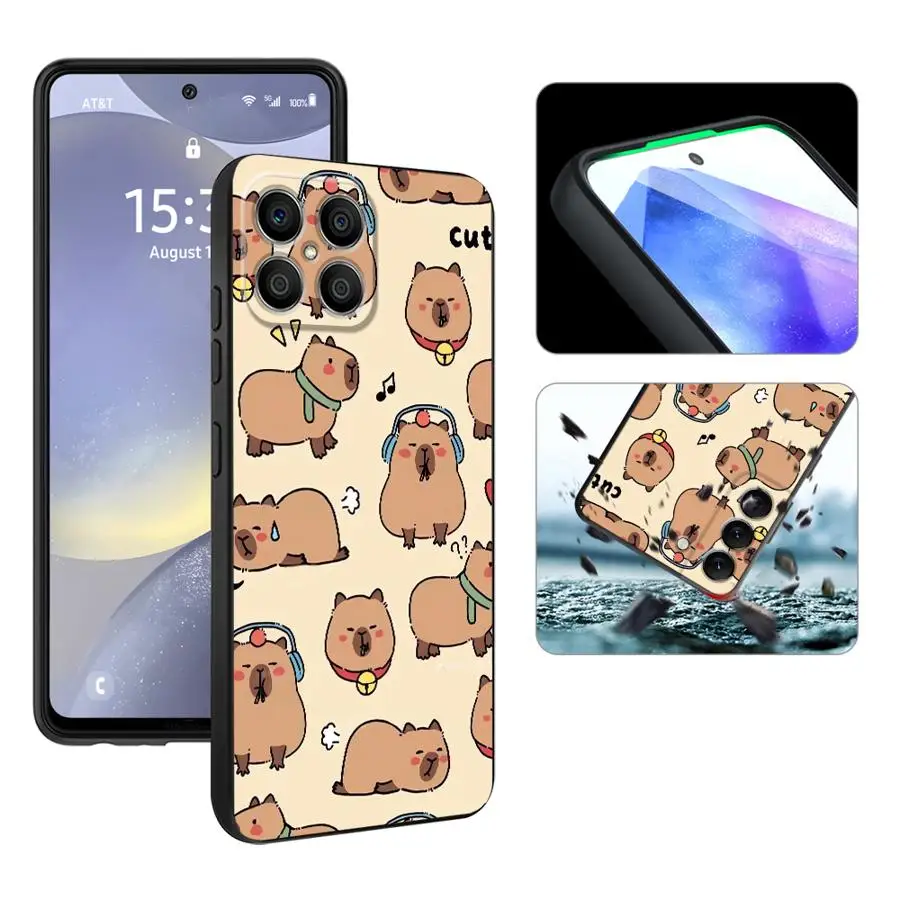 Imagen 4: Funda Protectora para Teléfono Honor X9a X8 X6 Magic5Lite 8X 70 90 X5b 200 400 Lite X7, Diseño Colorido de Capibara