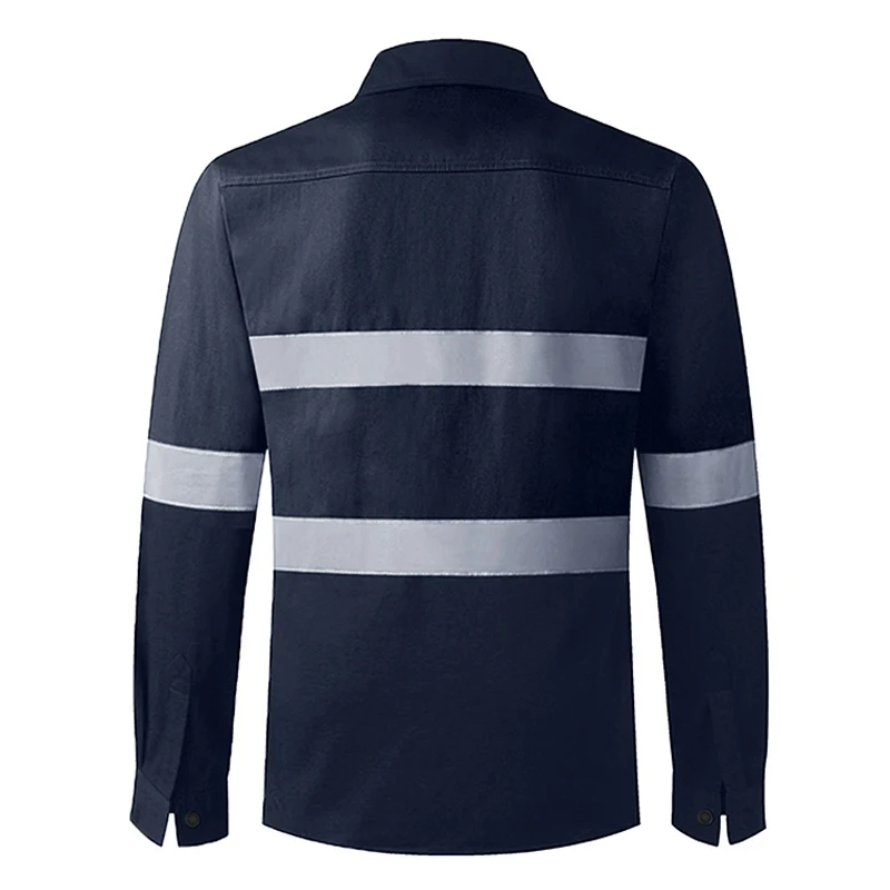 Hi Vis Shirts Safety Workwear 100% Cotton Reflective Long Sleeve