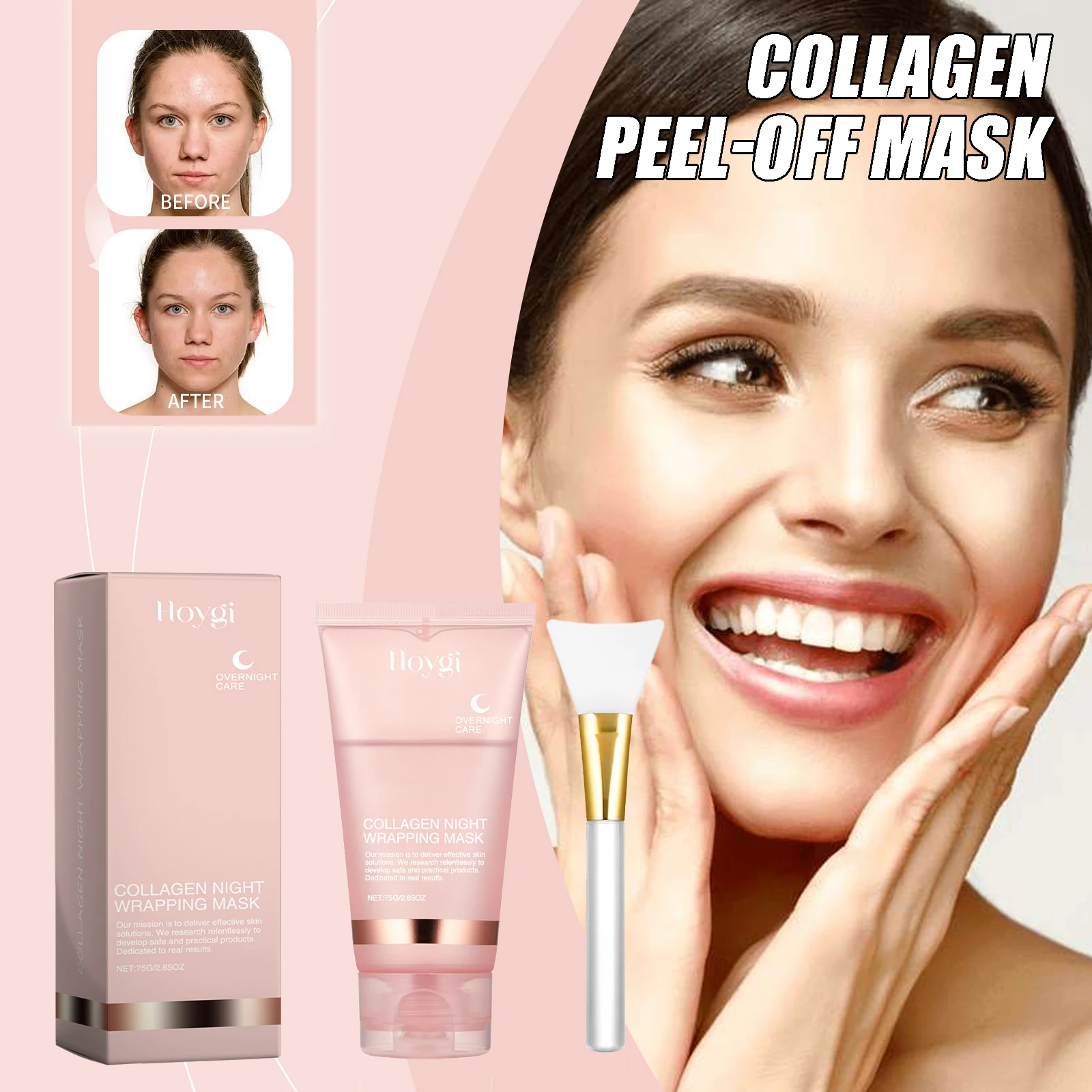 

75/150 мл коллагеновая отшелушивающая маска для лица, глубоко увлажняющая увлажняющая ночная упаковочная маска, крем, укрепляющая отшелушивающая маска для лица