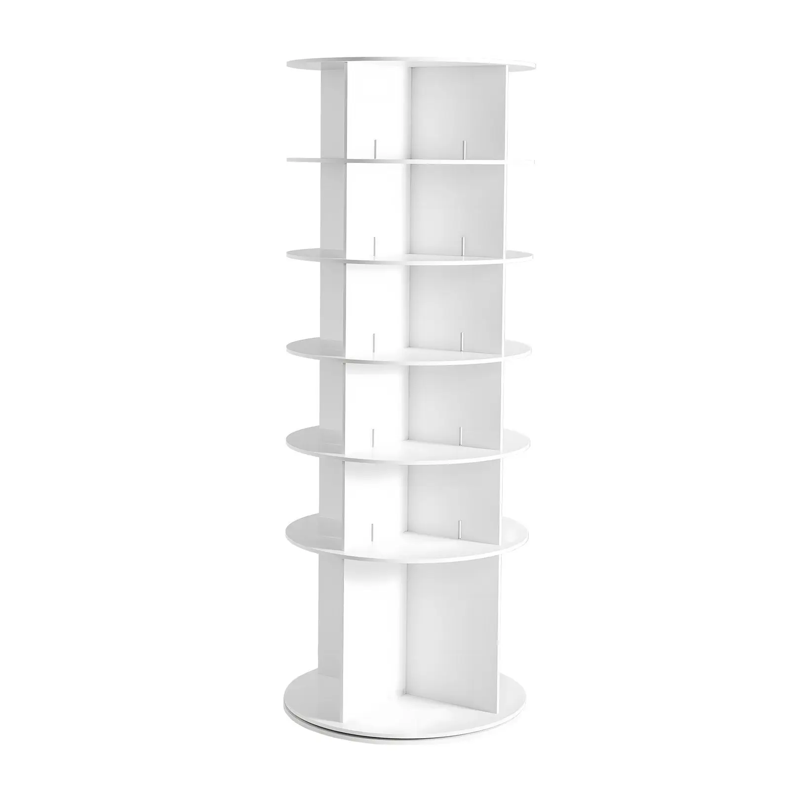 6 Tiers Rotating Shoe Rack Tower, 360° Spinning, Revolving Storage Round Carousel Display, Freestanding Lazy Susan Organizer for