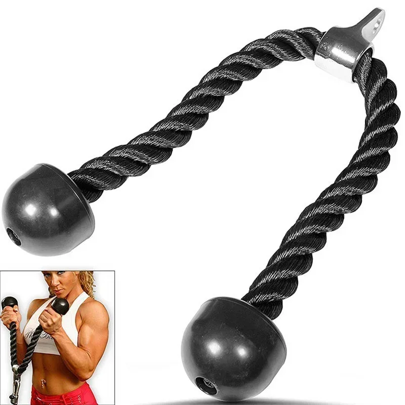 Tricep Rope for Push Pull & Down Exercises - Arm Muscle Resistance Bands for Body Building & Strength Training (Double Head)