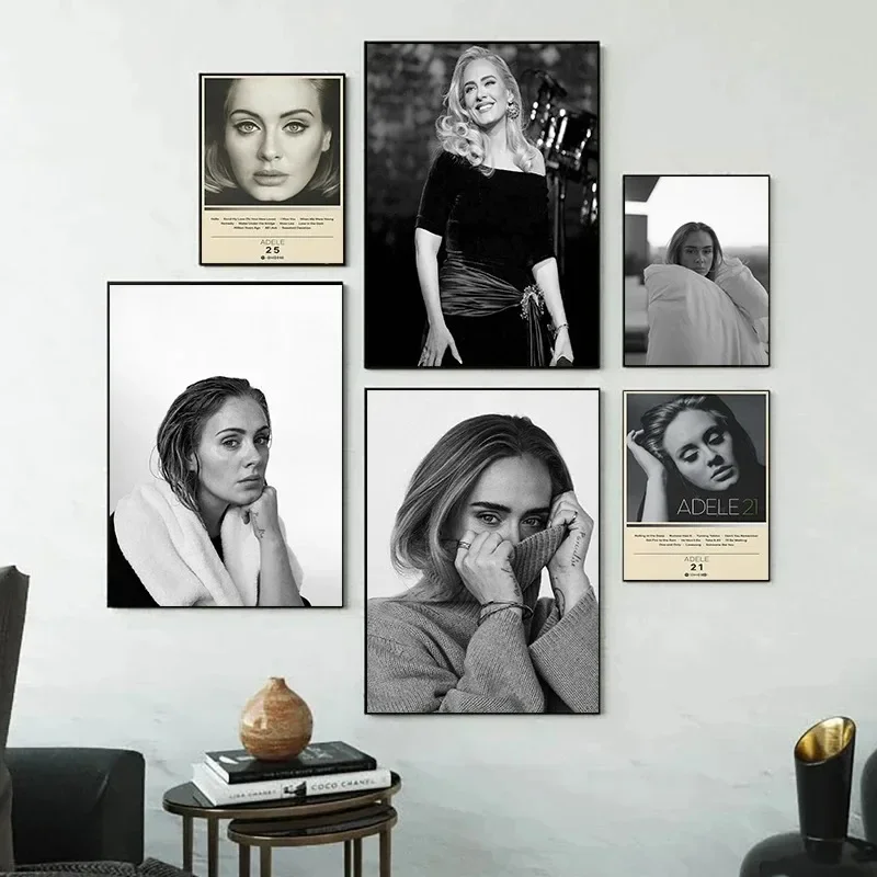 Famous Sexy Singer Adele Pop Album Cover Poster Canvas Paintings Wall Art Pictures Gallery Home Decor