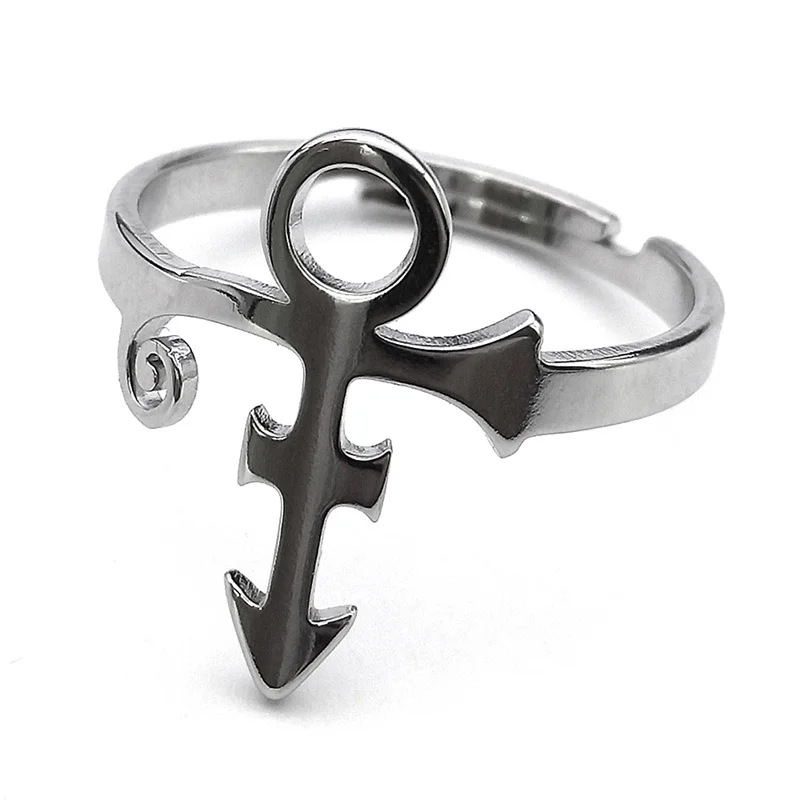 RIP Memorial Symbool Liefde Ring voor Vrouwen Mannen Rvs Het Minimalisme Kunstenaar Prins Verstelbare Vinger Ringen Sieraden RS06