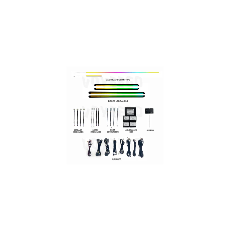 Automotive Light Emitting Diode Bar Light Interior with App Remote Control 2-Wire Design Environment Light Emitting Diode Bar