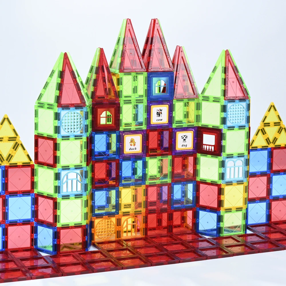 Factory plastic magnetic building block 3 year old children magnet toy + magnetic tile