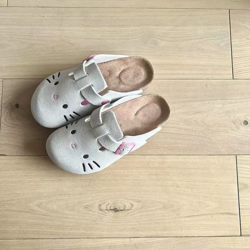 Hello Kitty Slippers Household Items Women'S Thick Soled Shoes One Foot Sandals Summer Homeless Anime Periphera Birkenstock