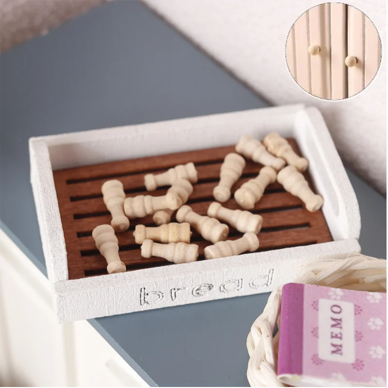 10Pcs 1:12 Dollhouse Miniature Wooden Furniture Door Handles Mini Furniture Part Drawer Handles Door Window Pull Model Decor Toy