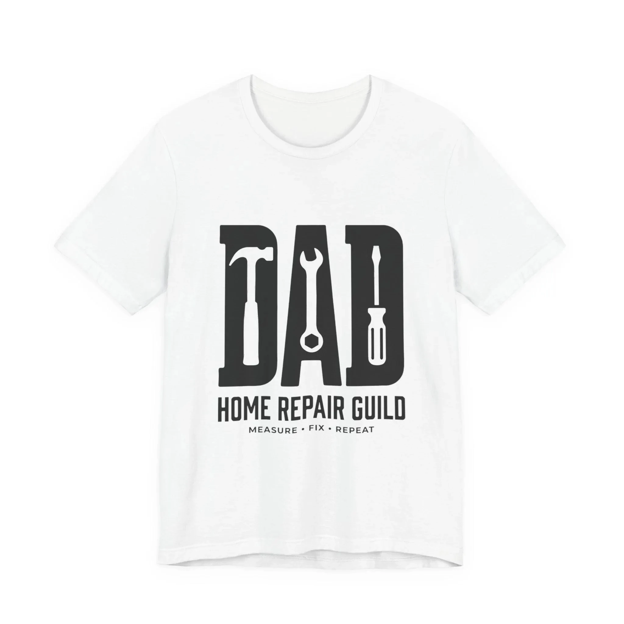 Summer Men's Daily Sport Work Shirt for Dad for Home Maintenance and Construction Club T-shirt | Retro Tool Font, Dad's Identity