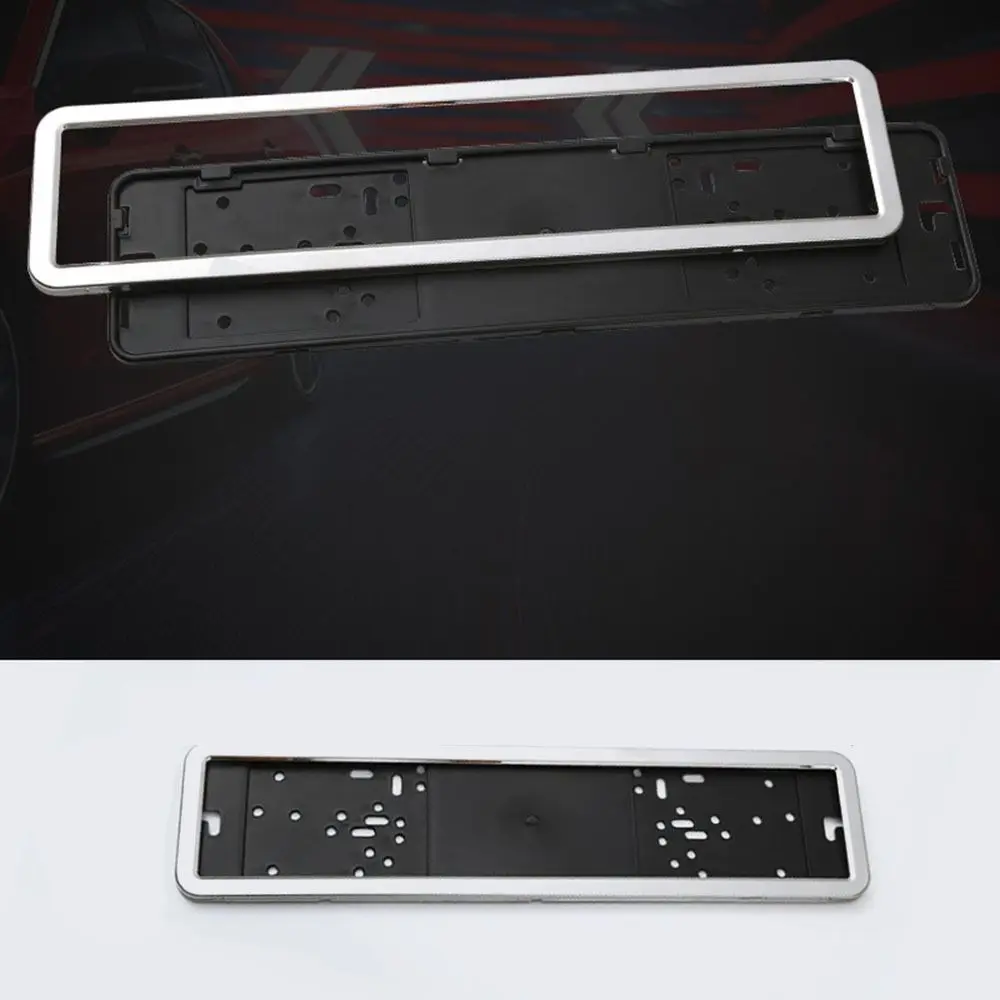 Stylish Russian Plate Frame Cover Waterproof Stainless Steel Car License Number Plate Holder Light Weight Easy Installation
