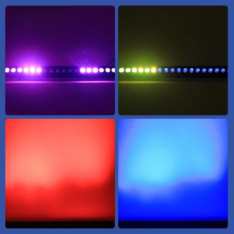 LED 24pcs full color wall washer lights chameleon running lights colorful lights bar performance pixel lights background lights