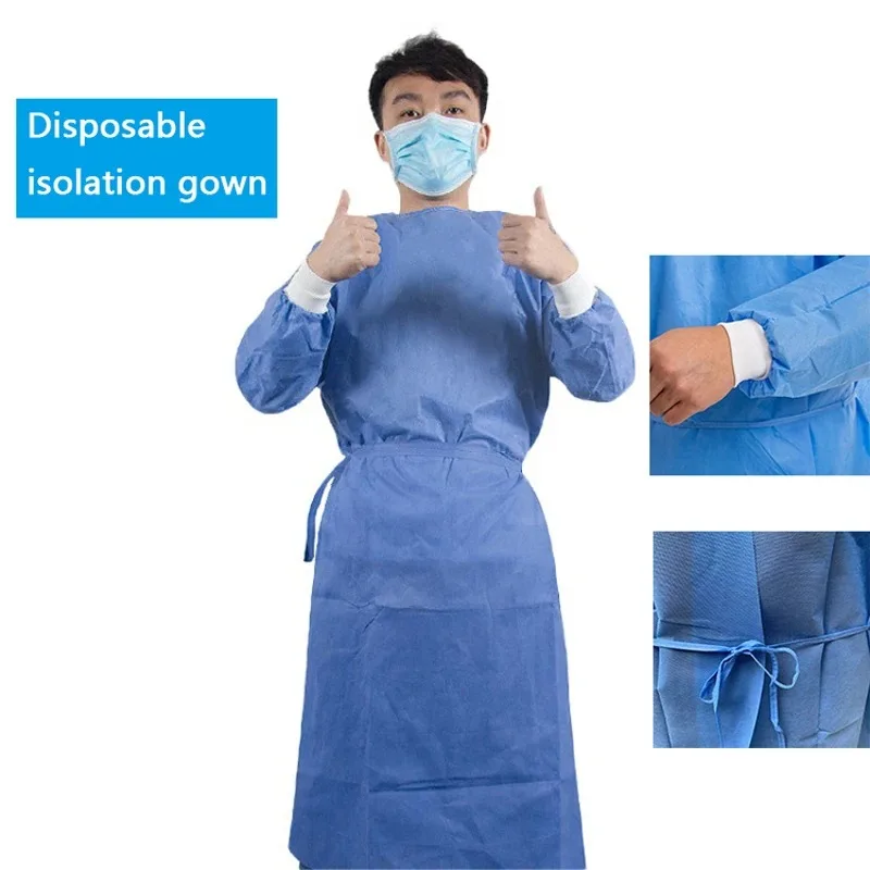 Disposable Thick Non-Woven Hand Washing Clothes Blue Spray Paint Protective Work Isolation Clothing Gown Anti-Oil Dust-Proof