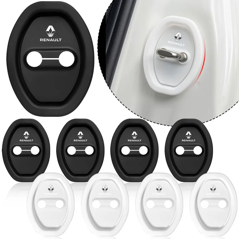 

4Pcs Car Styling 3D silicone Door Lock Cover Protective Decoration For Renault Clio Laguna 2 Megane 2 3 Duster Logan Captur