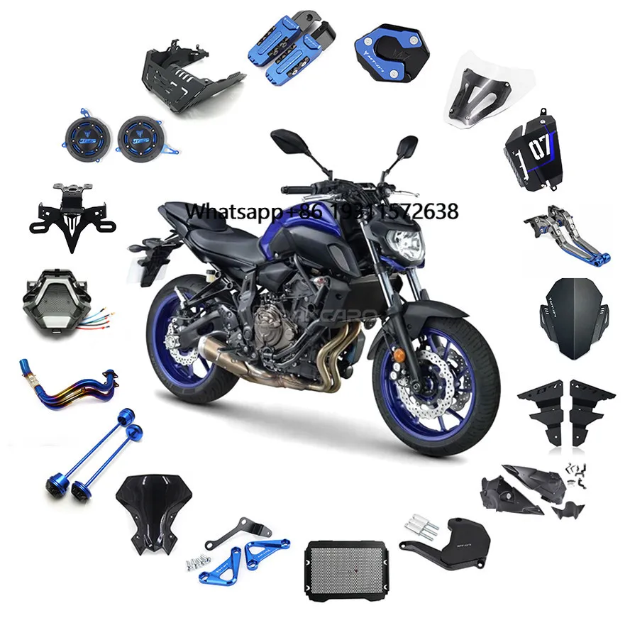 

DANCARO Motorcycle Parts Accessories Brake Levers CNC Machining Frame Slider for FZ07 MT07 2016+ Custom Wholesale
