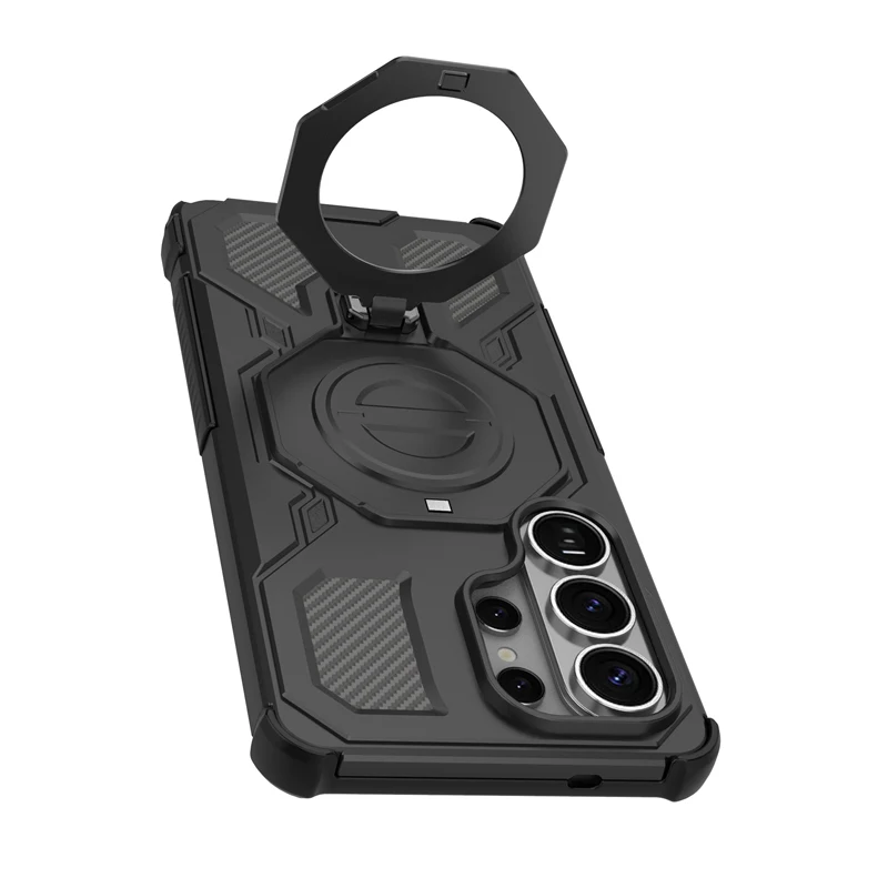 حافظة هاتف بحامل معدني لهاتف سامسونج جالاكسي S26 الترا حافظة حديد مغناطيسية لهاتف جالاكسي S26 بلس غطاء خلفي تشوهول فوندا