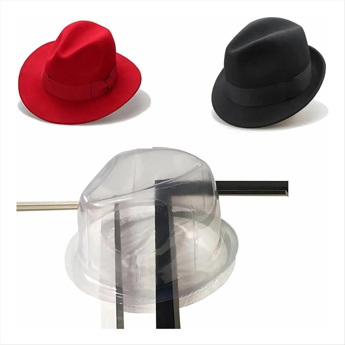 belong 12 Pcs Hat Shaper for Caps Plastic Hat Display Stand for Multiple Hats with Shaping Inserts and Tabletop Cap Holder