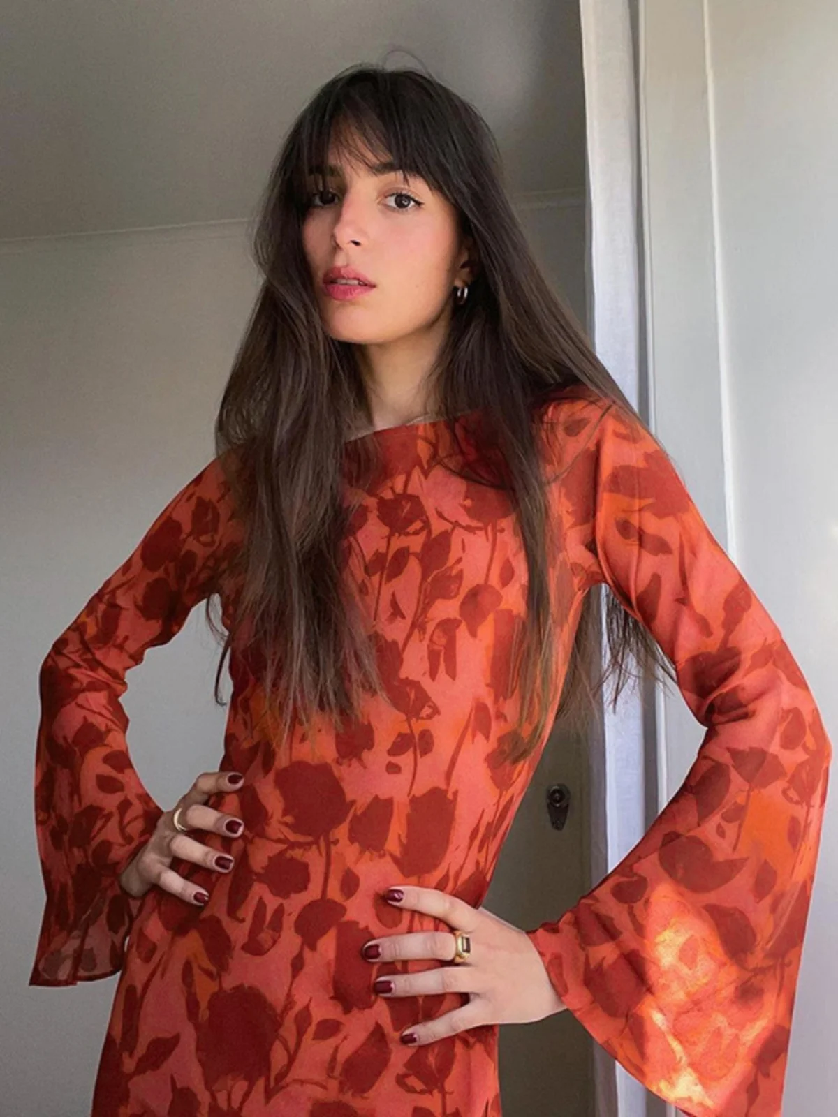 

Sexy Temperament Printed Round Neck Dress Sexy Printed Round Neck Dress