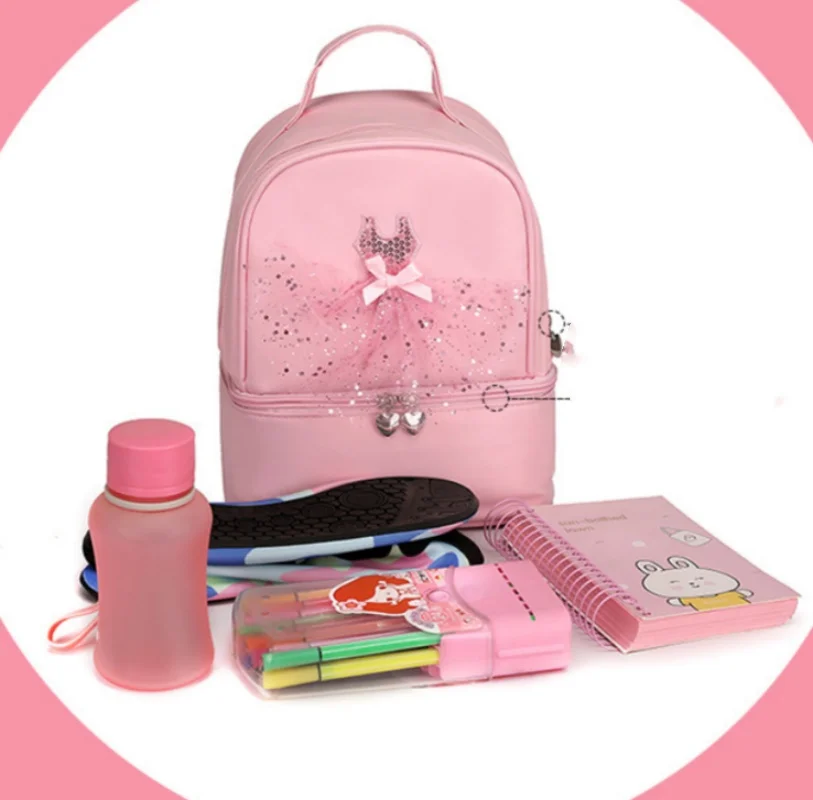 Borsa per balletto ricamata personalizzata zaino da ballo per Ballerina per bambine con scomparto per scarpe separato per borsa da ballo per bambini