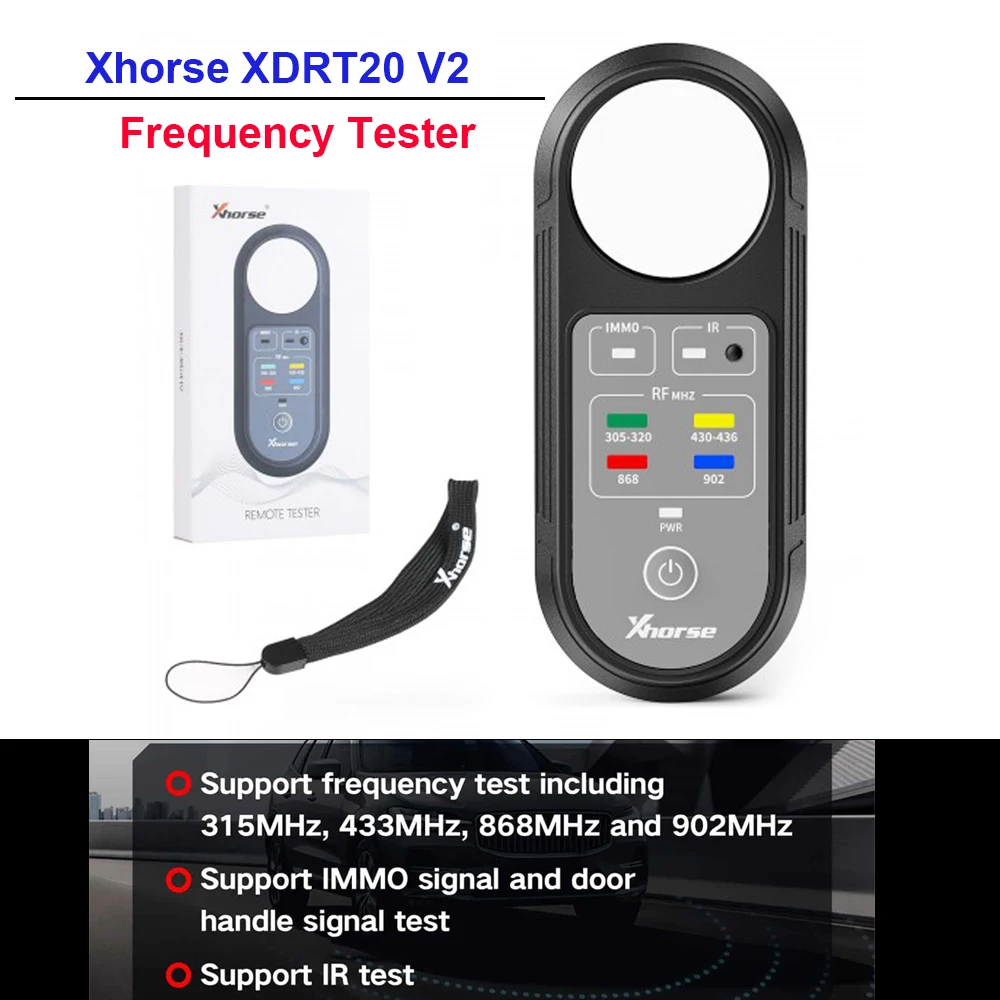 Xhorse XDRT20 V2 Frequency Tester Infrared Signal Detection For 315Mhz 433Mhz 868Mhz 902Mhz All Car Key Remote Frequency Test