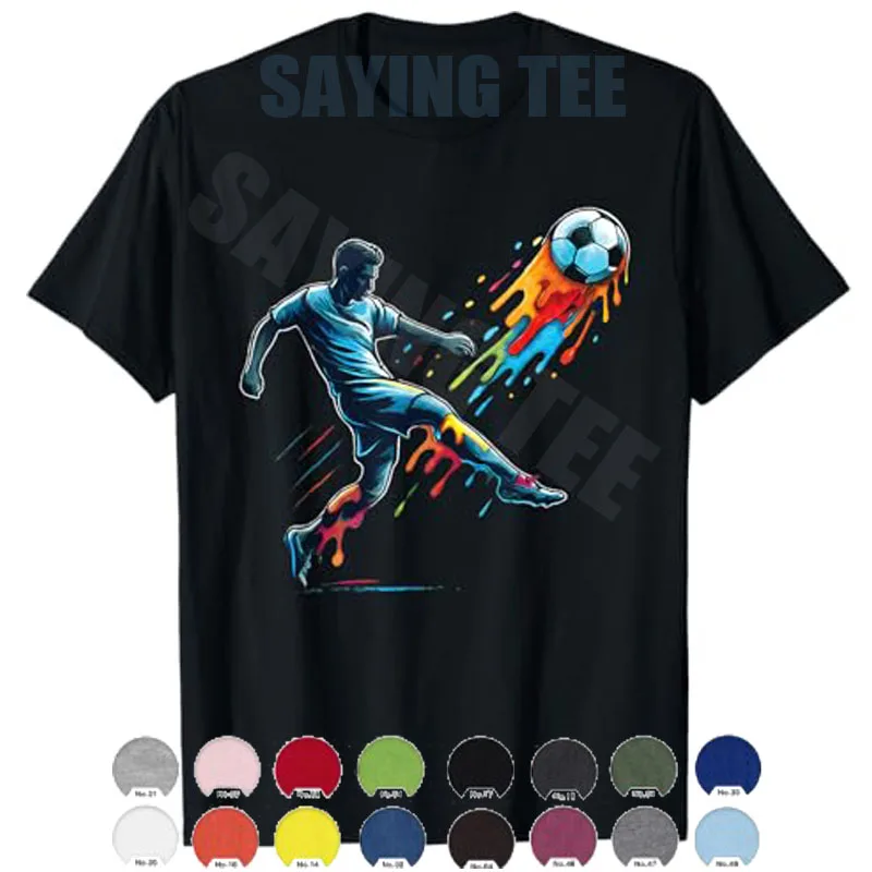 Fußball-Drip Jungen Mode Jugend Fußball T-Shirt Y2k Fußball-Liebhaber Neuheit T-Shirt Sportbekleidung für Männer, Fußballspieler-Bekleidung – Detail 9