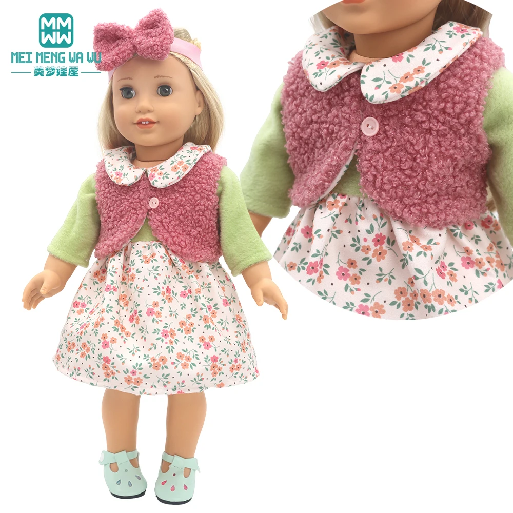 Clothes for Doll Fit 45 cm American Doll Accessories Fashion Denim Shorts Woolen Coat Jacket Dress Gift