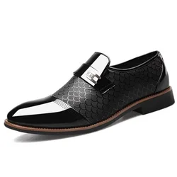 Men's Casual Leather Shoes Loafers Dress Man Embossed Good Quality Shoe Luxury High Wedding Formal Elegant Black Mens Business