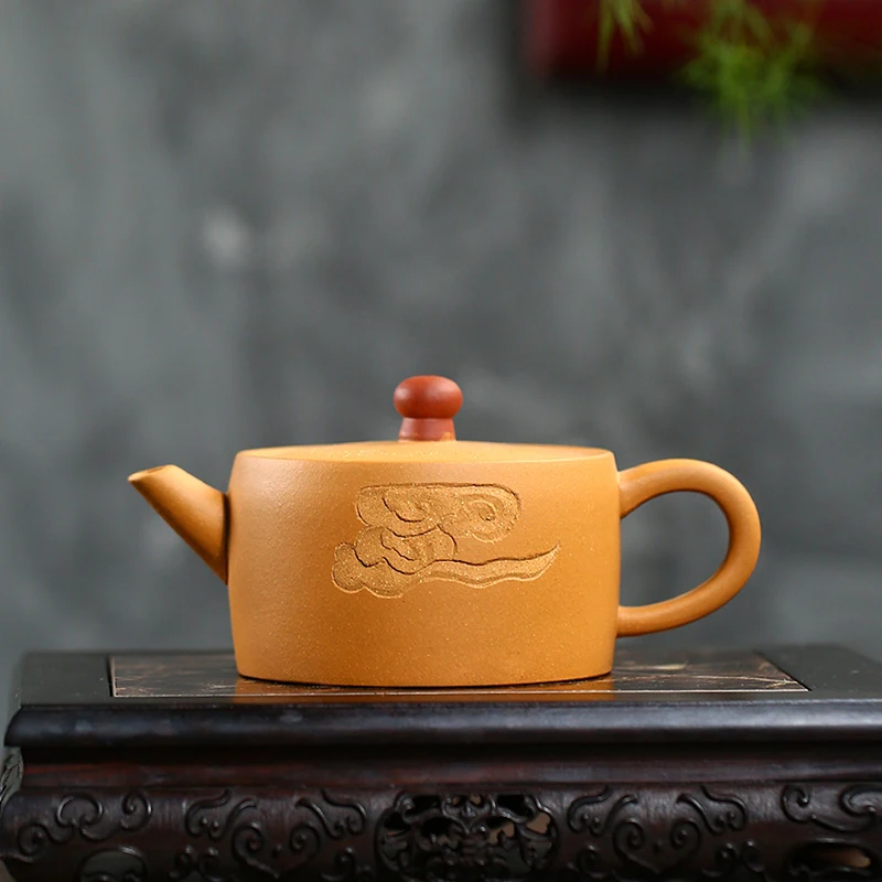 

Purple clay pot Handmade Xiangyun Manshan Huhu Huanglongshan raw ore gold section Yixing purple clay teapot