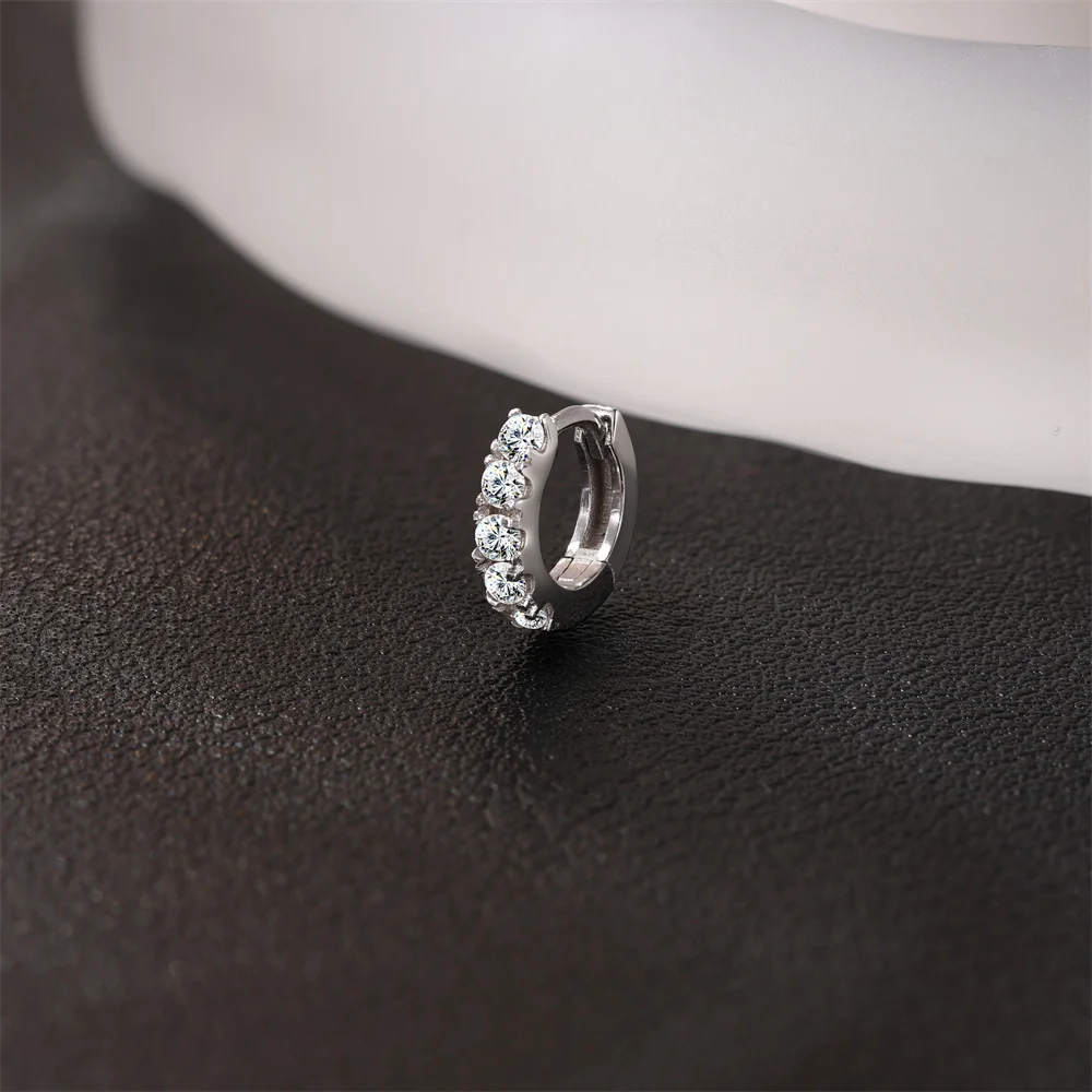 ROXI Moissanit 925 Sterling Silber Geometrischer Quasten-Ohrstecker für Damen, flacher Rücken, Helix-Blumenanhänger, edler Schmuck – Detail 15