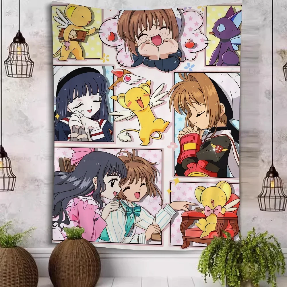 Cardcaptor Sakura Printed Large Wall Tapestry Hanging Tarot Hippie Wall Rugs Dorm Art Home Decor