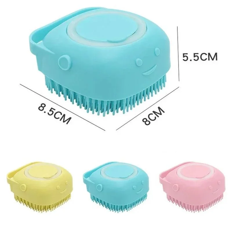 Silicone Brush For Dog and Cat Pet Bathroom Washing Massage Dispenser Grooming Shower Brush Comb