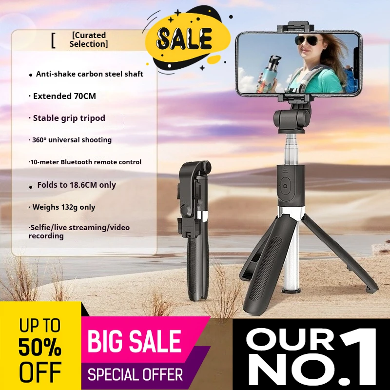 

Мобильная система для прямой трансляции L01S с Bluetooth-подставкой, селфи-палкой, многофункциональным инструментом, защитой от тряски, выдвижным штативом, портативная.