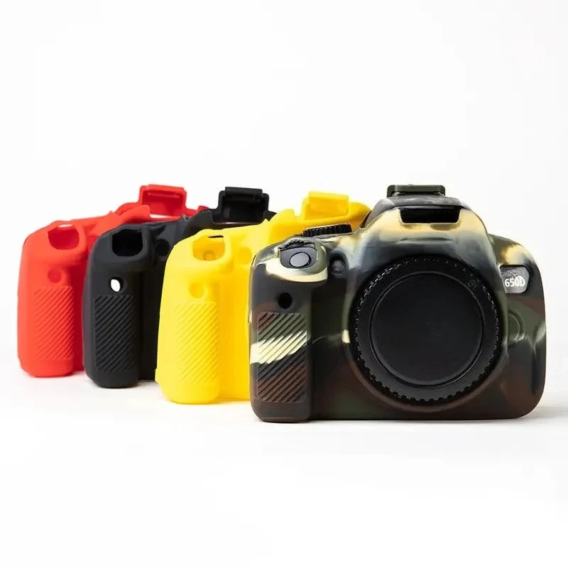 Silikonowe etui ochronne na obudowę aparatu, pokrowiec ochronny, torba na aparat DSLR do modeli Canon EOS 600D, 650D, 700D, Kiss X5i, X6i, X7i, Rebel T3i, T4i, T5i. — zdjęcie produktu 2
