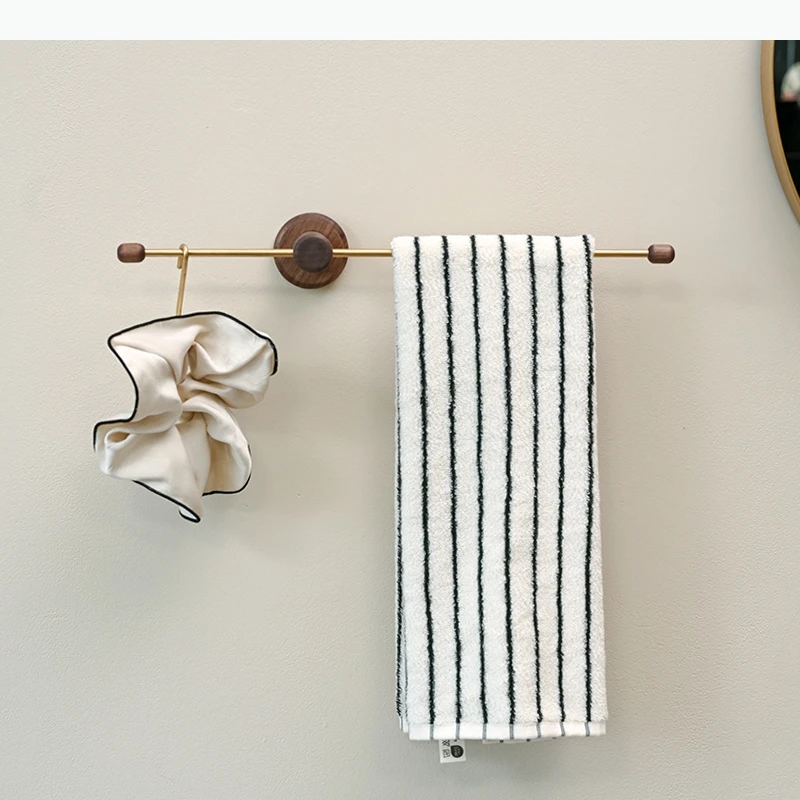 

Bathroom Wall Mounted Storage Rack Wooden Metal Rack Wall Shelf Portability Racks Storage Organizer Clothes Hook