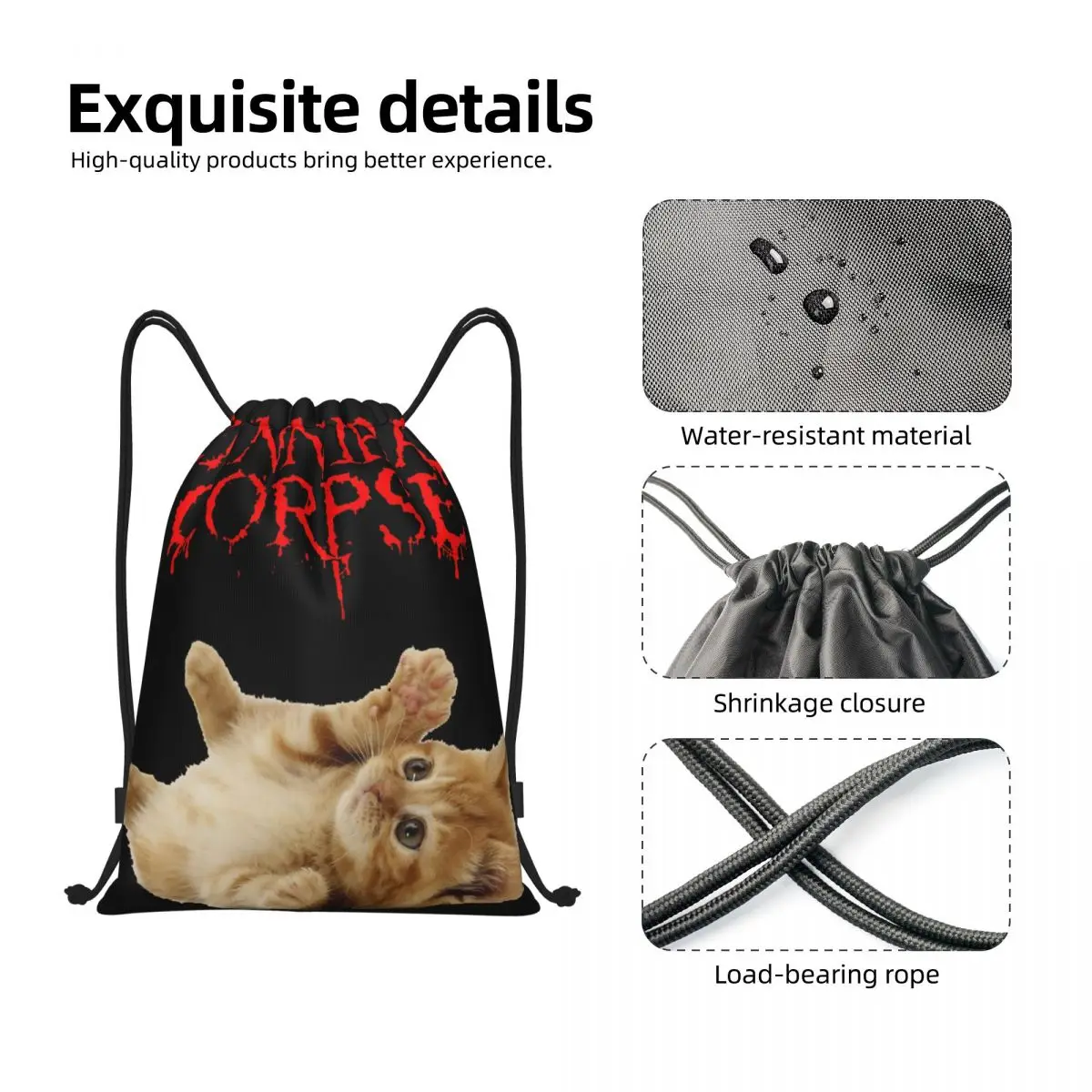 Cannibal Corpse Multi-function Portable Drawstring Bags Sports Bag Book Bag For Travelling