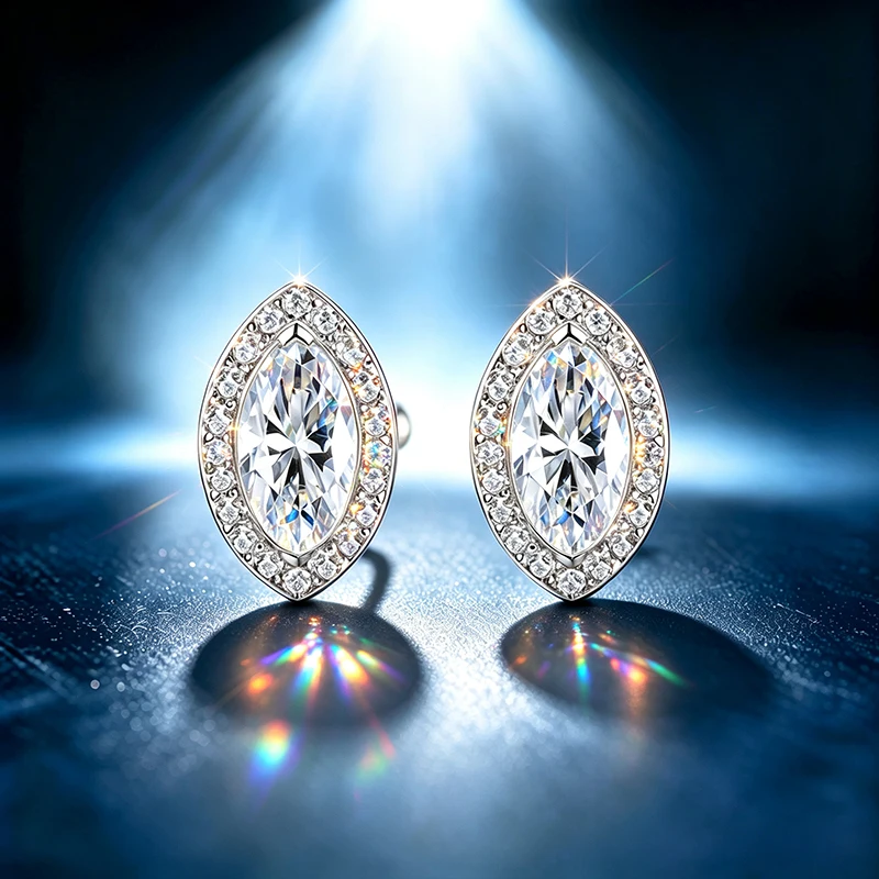 0,5-2ct D-Farbe VVS1 Herzschliff Moissanit Ohrstecker S925 Silber Halo-Fassung Ohrringe GRA-Zertifikat Edelschmuck – Detail 10