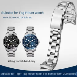 20.5mm 21.5mm watchband For T.ag Heuer Competitive Submarine 300 Series WAY211/WAY111A Solid Curved Stainless Steel Watch Strap