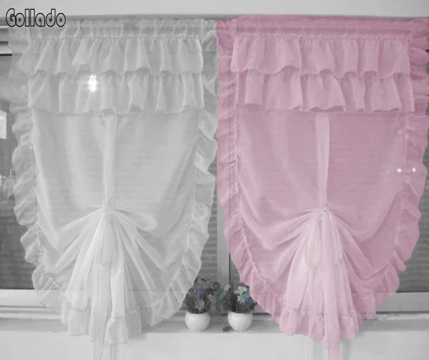 Korean Flouncing Style Liftable Balloon Curtain, Living Room Bedroom Sheer Widnow Treatments, 1 Piece