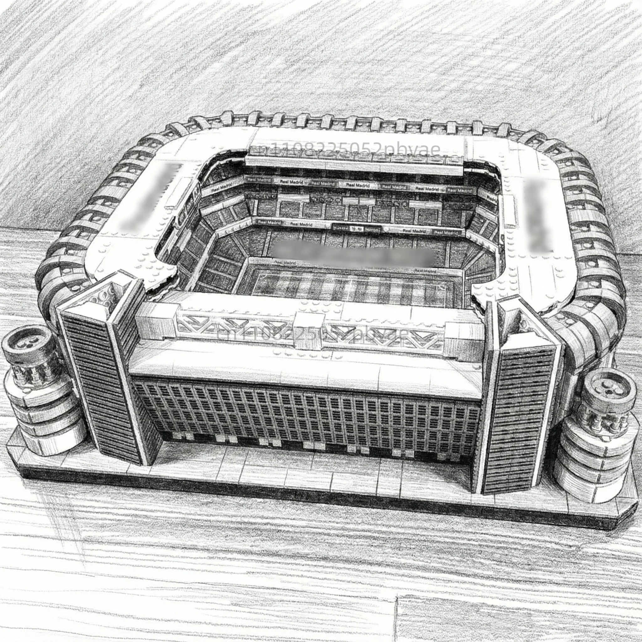 

Real Madrid Santiago stadium figurine Home decoration desktop decoration assembly bricks model for children's Christmas gifts