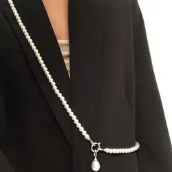 Statement Pearls Long Necklace For Women Personality Chains Big Pendant Collares Jewelry