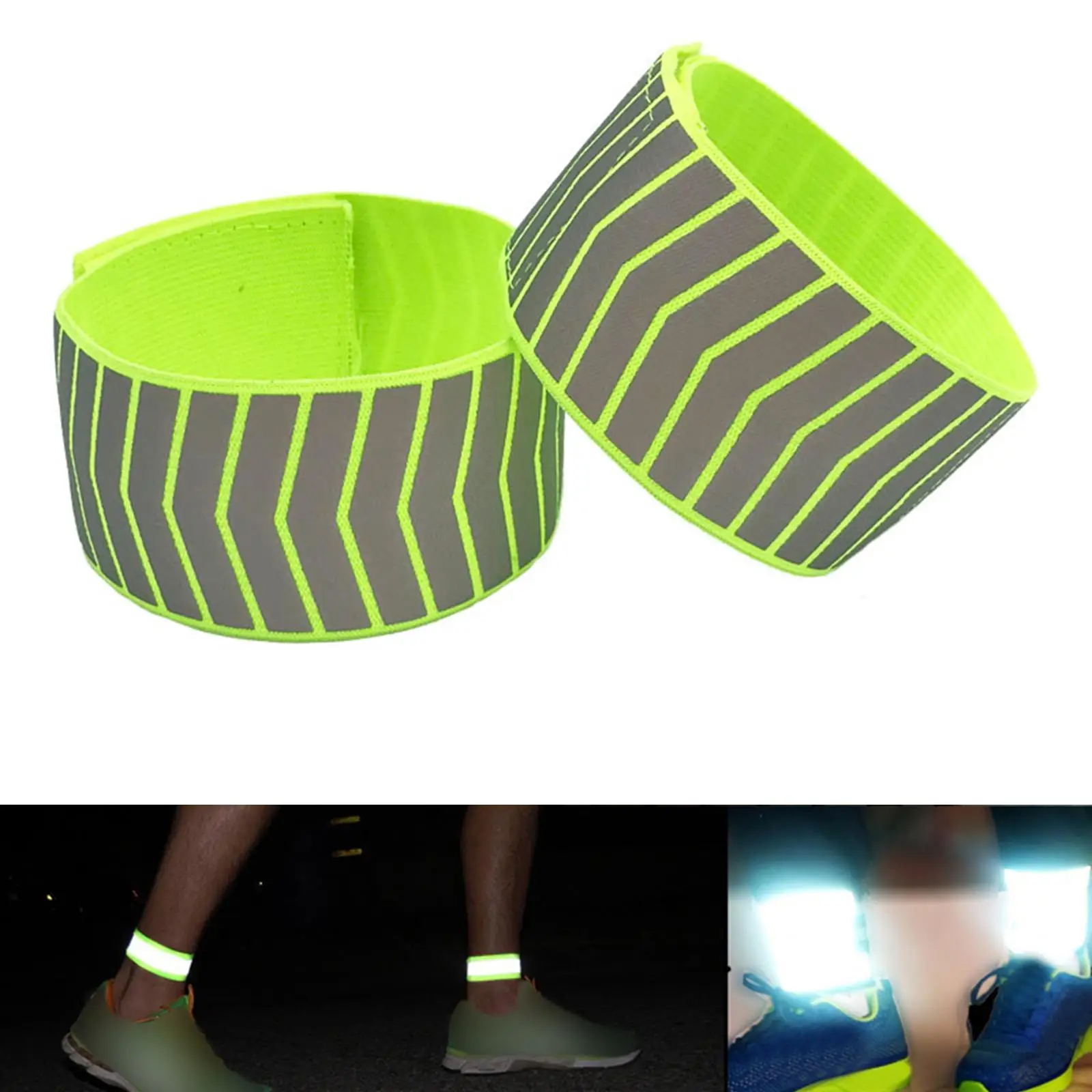 Reflective Running Armbands Green Adjustable Arm Band Reflective Running