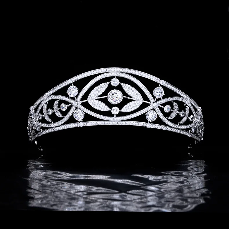 

European and American Style High Quality Jewelry Luxury Crown Women's Tiara Dress Decorative Jewelry Wedding Ball Gift H-63