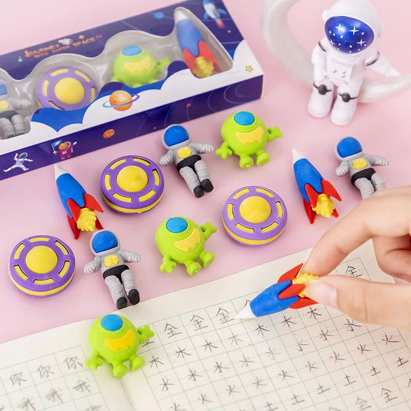 Cartoon Astronaut Eraser Set Student Stationery