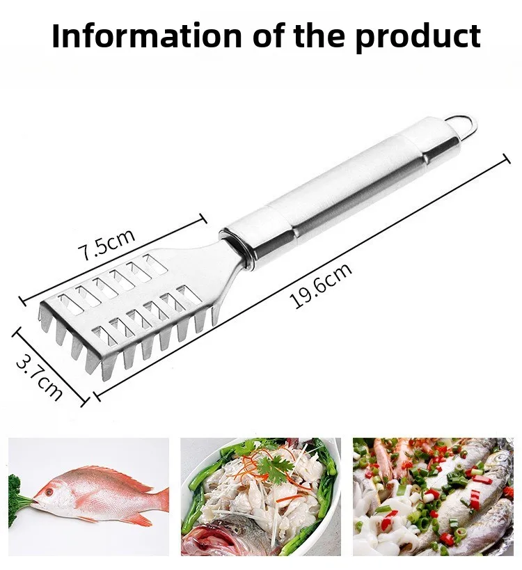 

Premium Stainless Steel Fish Scaler, Integrated Casting with Duty Sawtooth for Efficient Scale Removal, Easy Clean Kitchen Tool