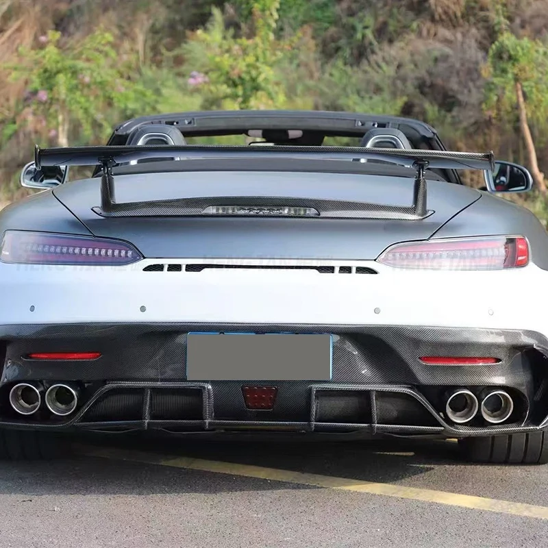 2015+ High Performance Carbon Fiber Rear Trunk Spoiler For Mercedes-Benz AMG GTC Two Door Convertible Double-layer Large Tail