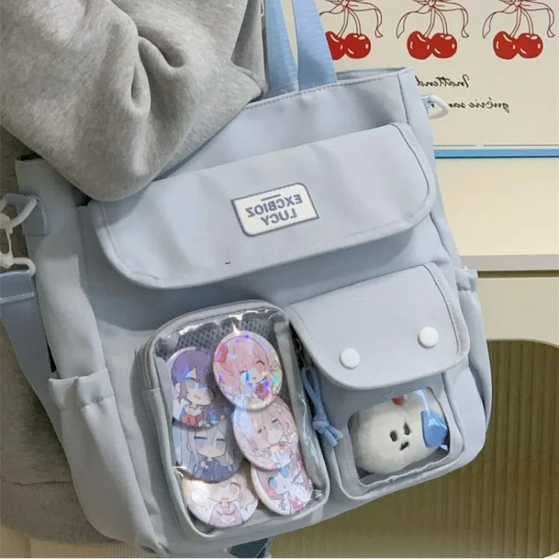 الطازجة والحلوة فتاة Ulzzang Y2K Ita حقيبة اليابانية Ins كلية نمط حقيبة كروسبودي سعة كبيرة المرأة حقيبة ألعاب التنقل اليومية #5