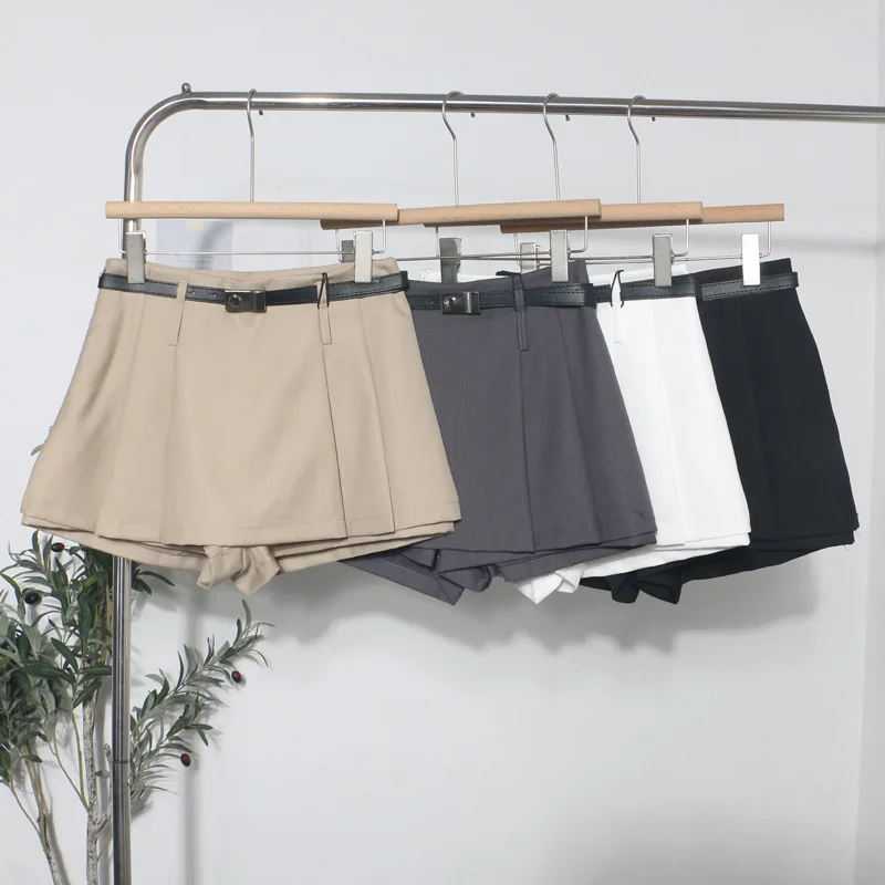 High Waist Split-ended Pleated Skort Skirts for Women