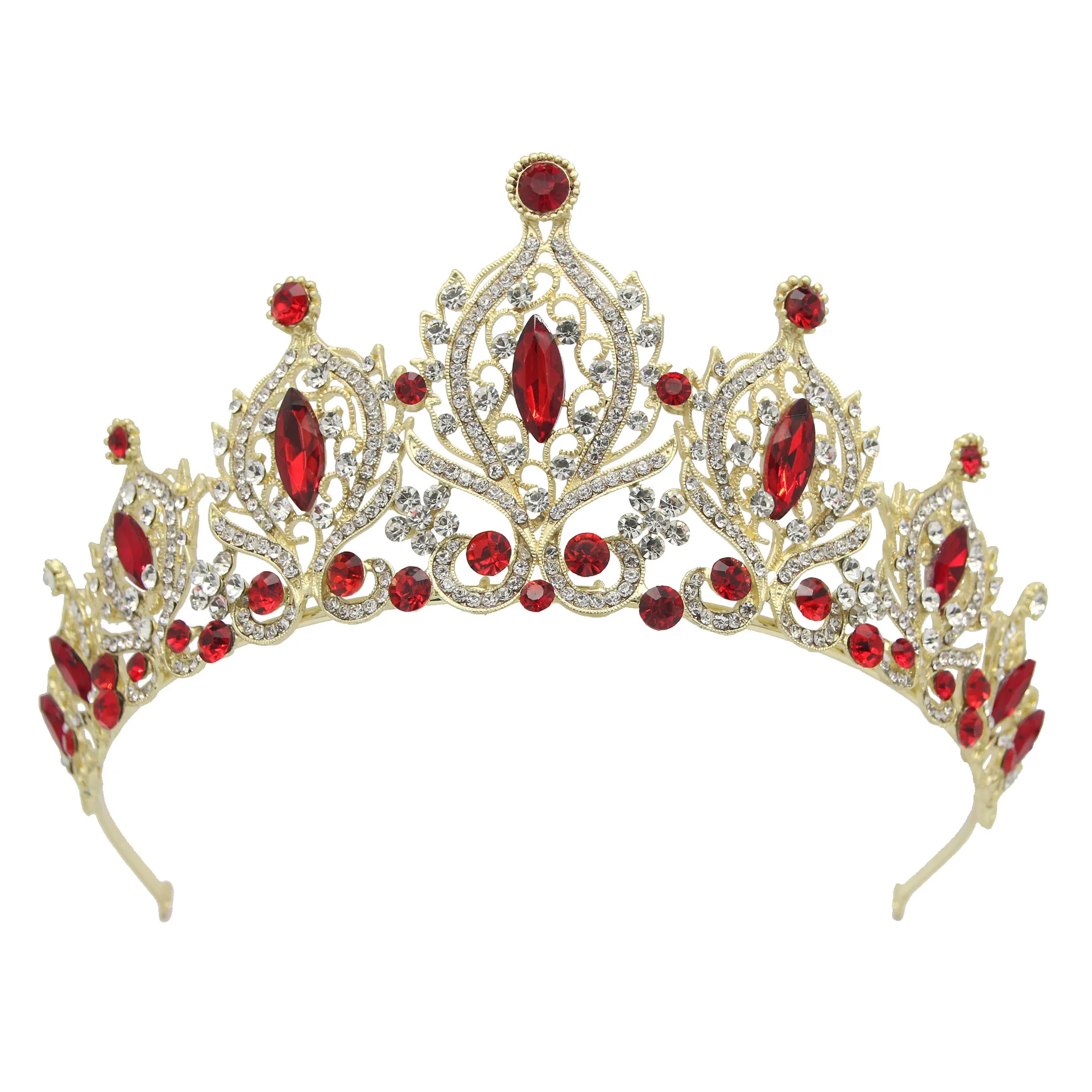 Leading bridal crown headdress, European and American alloy electroplated Western-style wedding hair accessories