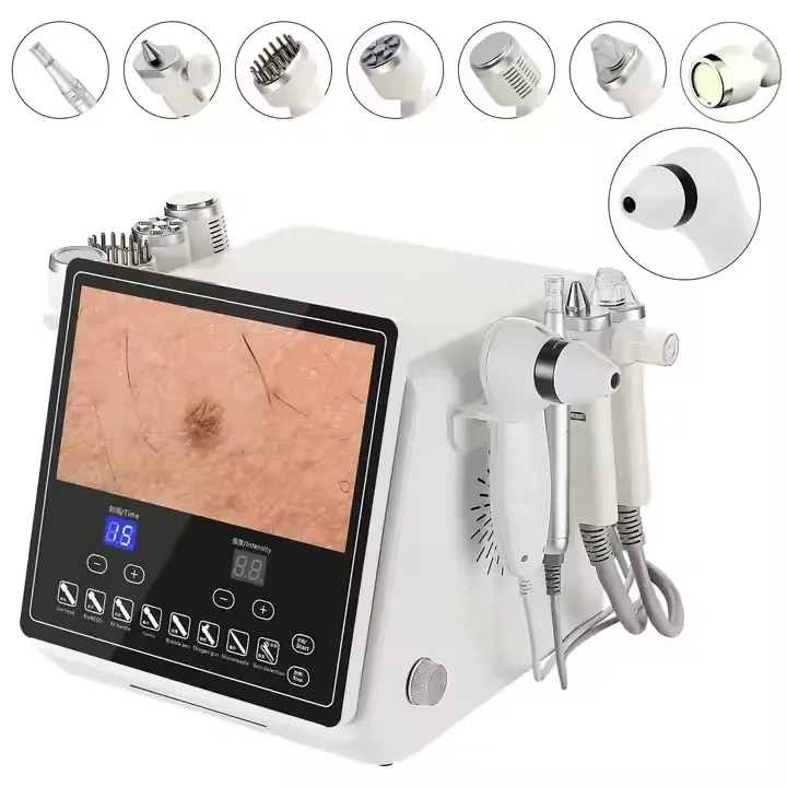 Máquina de microdermoabrasión de diamante de dermoabrasión facial 8 en 1 para limpieza profunda de Estiramiento facial