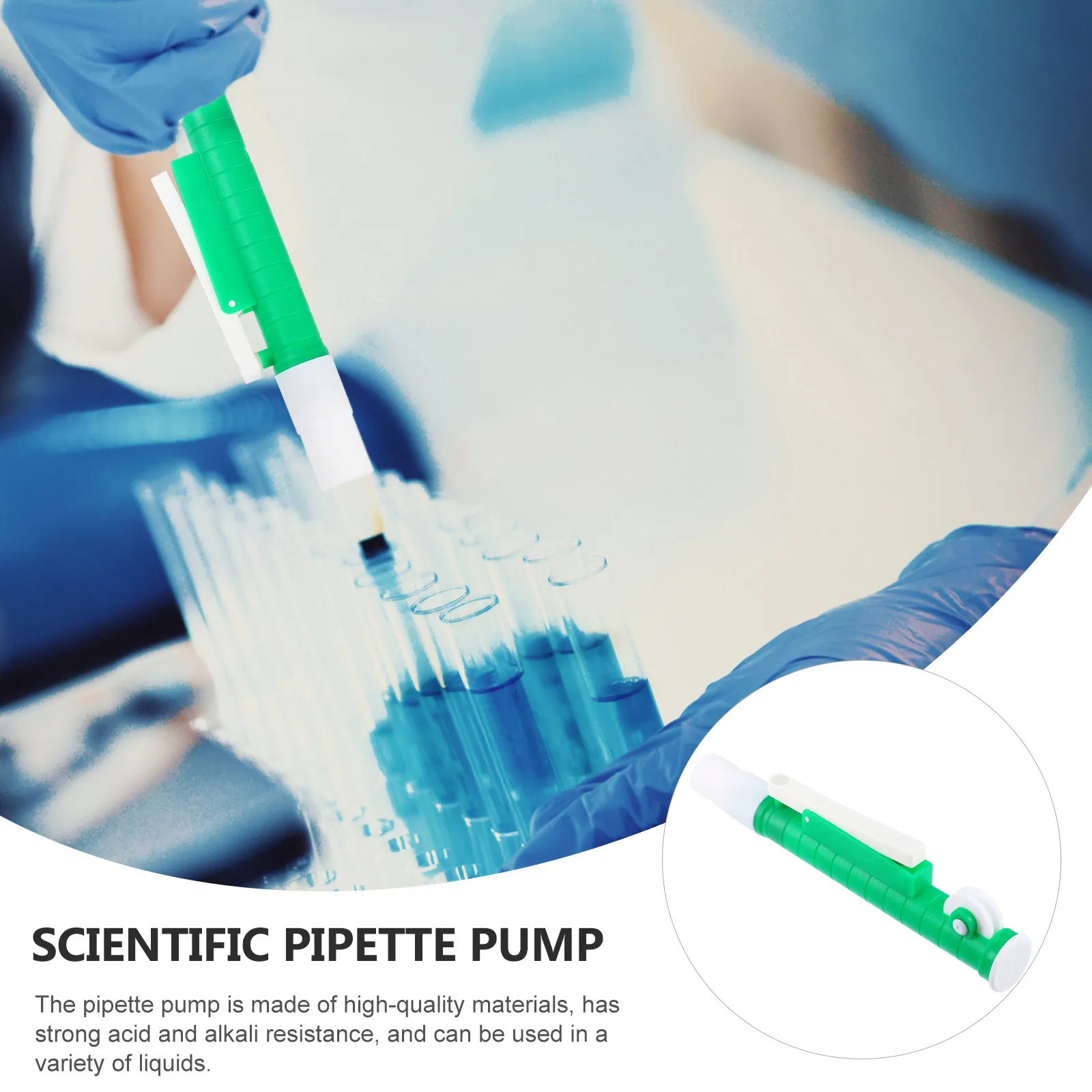 Labs Pipette Pump 10Ml Acid Alkali Resistant Scientific Laboratory Instrument One Hand Operation Precise Dispensing PP Plastic