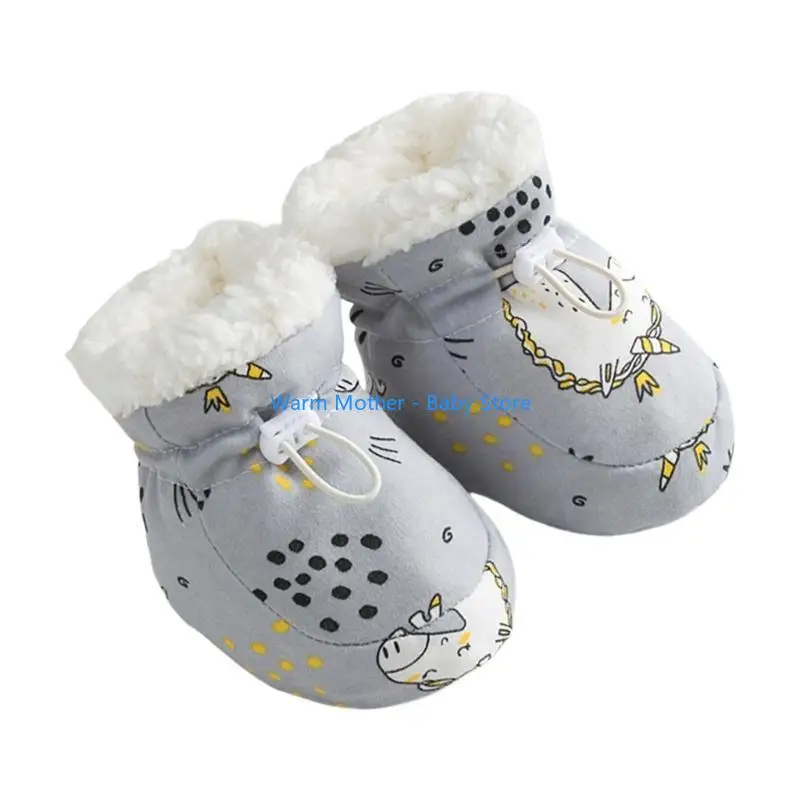 Prewalker سرير أحذية مطبوعة نمط الأولى أحذية مشي الأحذية الدافئة باطن لينة أحذية الخريف الشتاء حذاء رياضة 57QE