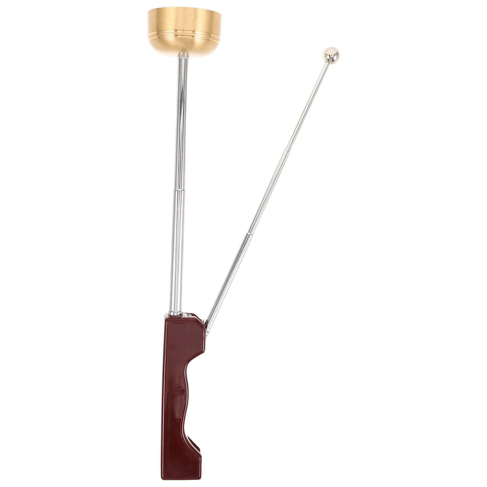 

1.6 Inch Retractable Copper Handheld Prayer Bell for Temple Home Rituals Lightweight Metal Instrument Ergonomic Handle Chinese